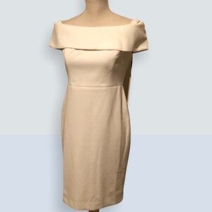 Calvin Klein white dress with boat neck collar. sz 6P